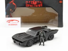 Batmobil mit Batman Figur Film The Batman (2022) schwarz 1:24 Jada Toys