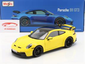 Porsche 911 (992) GT3 year 2022 racing yellow 1:18 Maisto