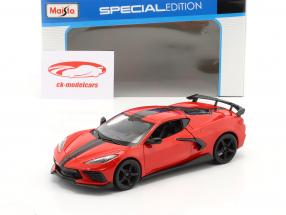 Chevrolet Corvette Stingray Coupe Byggeår 2020 rød / sort 1:24 Maisto