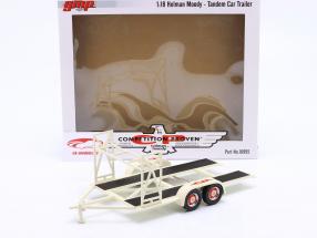 Tandem Car Trailer Holman Moody crema bianco 1:18 GMP