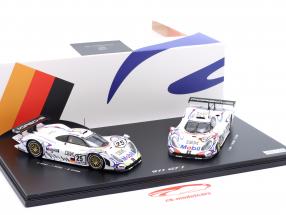 2-Car Set Porsche 911 GT1 #26 Sieger & #25 2nd 24h LeMans 1998 1:43 Spark