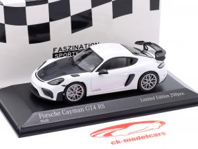 Porsche 718 (982) Cayman GT4 RS 2021 blanco / plata llantas 1:43 Minichamps