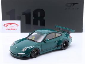Porsche 911 (997) RWB Rauh-Welt Body Kit Syunkashuto 2021 groente 1:18 GT-Spirit