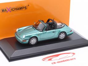 Porsche 911 (964) Carrera 2 Targa 建设年份 1991 绿色的 金属的 1:43 Minichamps