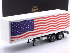 セミトレーラー 出演者 & ストライプ 白 / 青 / 赤 1:18 Road Kings