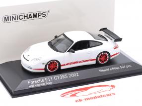 Porsche 911 (996) GT3 RS Baujahr 2002 weiß / rote Felgen 1:43 Minichamps