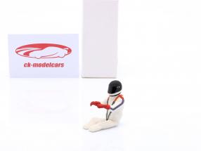 Zittend Figuur coureur 1978 met zwart helm 1:18 FigurenManufaktur