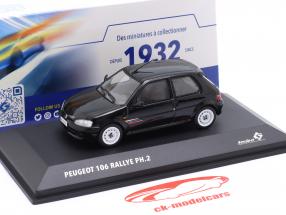 Peugeot 106 Rallye Phase 2 2001 onyx sort 1:43 Solido