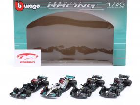 4-Car Set Mercedes Hamilton / Russell 公式 1 2021-2023 1:43 Bburago