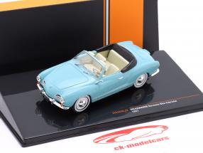 Volkswagen VW Karmann Ghia Cabriolet Année de construction 1957 bleu clair 1:43 Ixo
