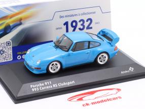 Porsche 911 (993) Carrera RS Clubsport Año de construcción 1993-1995 azul 1:43 Solido
