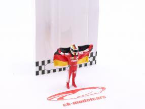 Sebastian Vettel と ドイツの国旗 形 1:43 Cartrix