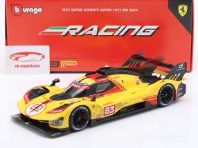 Ferrari 499P #83 4ème WEC Qatar 2024 Kubica, Shwartzman, Ye 1:18 Bburago