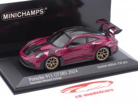 Porsche 911 (992) GT3 RS 魏斯阿赫封装 2024 星红宝石 / 金色的 轮圈 1:43 Minichamps