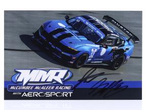 Ford Mustang GT4 #13 Daytona Michelin Pilot Challenge 2025 McCumbee McAleer Racing tarjeta autógrafa