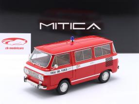 Fiat 850 Familiare Vigili Del Fuoco byggeår 1970 rød 1:18 Mitica
