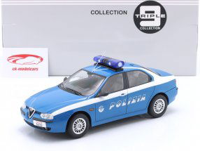 Alfa Romeo 156 Polizia 建造年份 1998 浅蓝色 1:18 Triple9