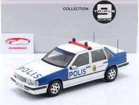 Volvo 850 police Sweden Year 1993 white, blue 1:18 Triple9