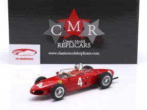 Set: Ferrari 156 Sharknose #4 Winner British GP F1 1961 with Driver figure 1:18 CMR