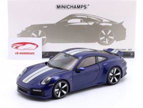 Porsche 911 (992) Sport Classic 建設年 2022 ダークブルー メタリック 1:18 Minichamps