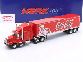 Kenworth T600 lastbil med sættevogn Coca-Cola Byggeår 1986 rød 1:43 WERK83