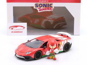 Knuckles Lamborghini Aventador SV red / white 1:24 Jada Toys