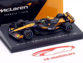 Lando Norris McLaren MCL38 #4 winner Abu Dhabi GP formula 1 2024 1:64 Spark