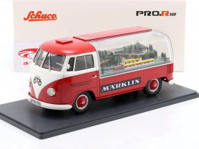 Volkswagen VW T1 Reklamekøretøj Märklin Byggeår 1959 rød 1:18 Schuco