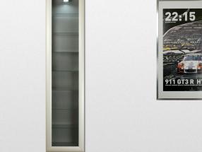 Выставка и коллекционные витрина для моделей автомобилей, включая 7 стеклянных полок белый / серебристый 1,60 м высокой