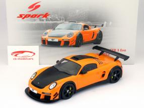 Porsche Ruf CTR 3 EVO construit en 2012 orange / carbone Spark 1:18