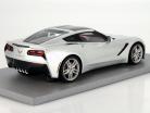 Chevrolet Corvette Stingray C7 Jaar 2014 mes zilver 1:18 BBR