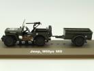 Jeep Willy's MB Militære biler mørkegrøn 1:43 Atlas