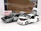2-Car Régler Dom's Dodge Charger R/T et Brian's Toyota Supra argenterie / blanc 1:24 Jada Toys