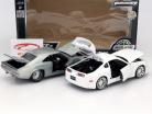 2-Car Régler Dom's Dodge Charger R/T et Brian's Toyota Supra argenterie / blanc 1:24 Jada Toys