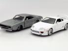 2-Car Régler Dom's Dodge Charger R/T et Brian's Toyota Supra argenterie / blanc 1:24 Jada Toys