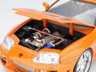 Brian's Toyota Supra Fast and Furious laranja 1:18 Jada Toys