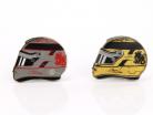 Michael Schumacher Pin conjunto capacetes ouro / platina