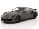 Porsche 911 (991) Turbo S Exclusiv Series gray / black with showcase 1:18 Spark