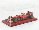 Hochwertige Vitrine mit Bodenplatte aus Leder für Modellautos im Maßstab 1:18 rot SAFE