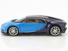 Bugatti Chiron año de construcción 2017 azul claro / azul oscuro 1:24 Welly