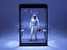 Single display case with 2 movable Led Lamps for figures scale 1:6 black Triple9