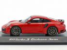 Porsche 911 (991) Turbo S Exclusives Series red metallic 1:43 Spark
