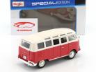 Volkswagen VW Samba bus rood / wit 1:24 Maisto