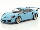 Porsche 911 (991) GT3 RS year 2015 gulf blue with mat silver rims 1:18 Minichamps