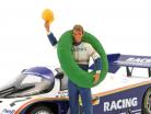 Stefan Bellof Driver figure with winner garland 1:18 FigurenManufaktur