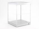 Einzelvitrine mit LED-Beleuchtung und Drehteller für Modellautos im Maßstab 1:18 silber Triple9