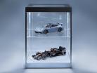 Einzelvitrine mit LED-Beleuchtung und Drehteller für Modellautos im Maßstab 1:18 silber Triple9