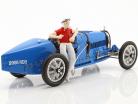 Bugatti Type 35 Grand Prix #30 blue with female racer figurine 1:18 CMC