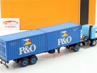 Volvo F10 camion con P&O camion container anno di costruzione 1983 blu 1:43 Ixo