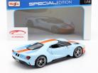 Ford GT Gulf Año de construcción 2019 Azul claro / naranja 1:18 Maisto